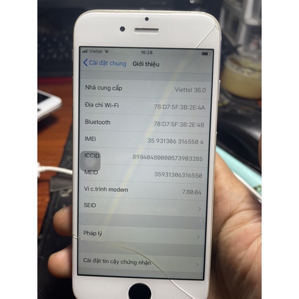 cụm Main điện thoại iPhone 6 lock 16 gb không có iCloud rẻ như xác