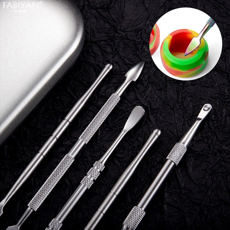 Set 5 dụng cụ điêu khắc sáp FABIYAN bằng thép không gỉ có hộp đựng cao cấp tiện lợi