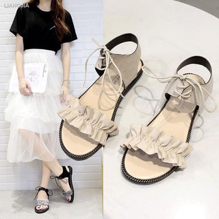 Giày sandal đế bằng phong cách Hàn Quốc thời trang mùa hè cho nữ
