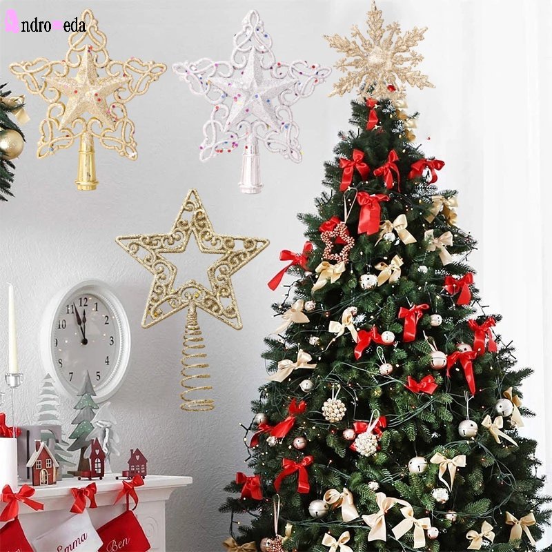 Ngôi Sao / Bông Tuyết 3D Lấp Lánh Trang Trí Cây Thông Giáng Sinh