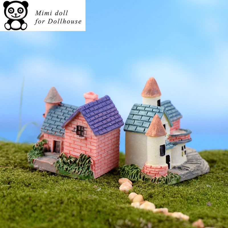 02 Lâu đài trang trí nhà búp bê tiểu cảnh cao 2.5 cm Minidoll