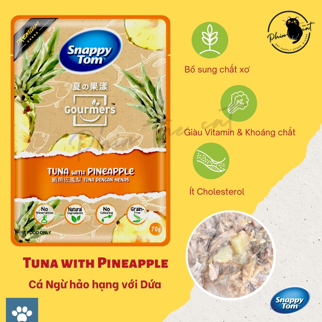 Pate Snappy Tom trái cây - pate mèo con - pate mèo trưởng thành - gói 70gr | phinthecat