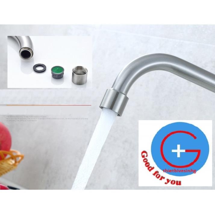 Vòi nước rửa bát NGẮT MỞ NƯỚC TỰ ĐỘNG gắn tường inox 304 xoay 360 độ | vòi bếp công nghiệp