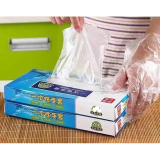 [ Hộp 200 Chiếc ] Găng Bao Tay Nilon Dùng 1 Lần Tiện Lợi Disposable Gloves 200pic