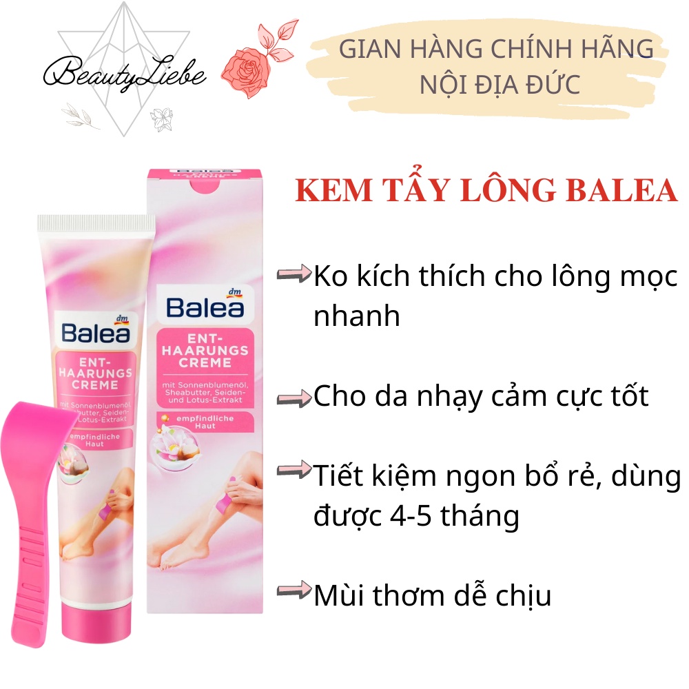 Combo kem tẩy lông và kem dưỡng sau wax làm dịu da Balea - Chính hãng Đức