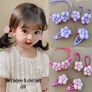 Set bờm kẹp tóc 5 chi tiết cho bé xinh xắn