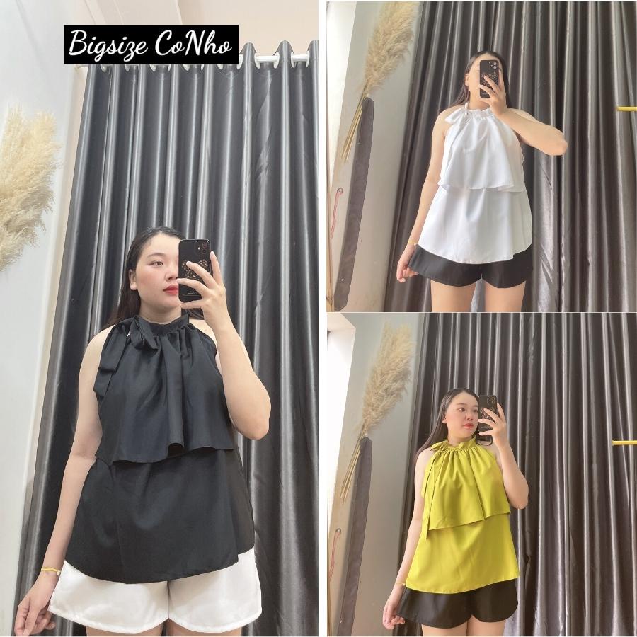 Áo yếm Bigsize nữ hai tầng dáng dài sát nách cách điệu phía trước AT12