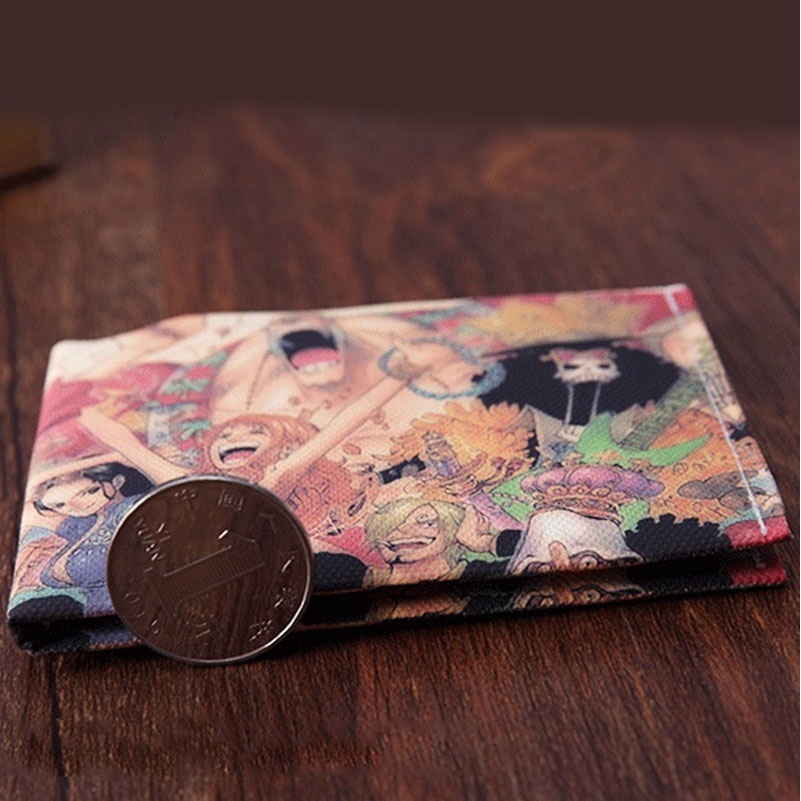Ví Vải canvas Ngắn In Hoạt Hình one piece / naruto / tokyo ghoul Dễ Thương Cho Học Sinh