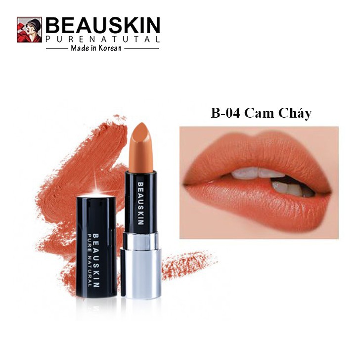 [ HÀNG HOT ] Son Lì Beauskin Extra Makeup Matte Lipstick B Đỏ cam 3.5g.