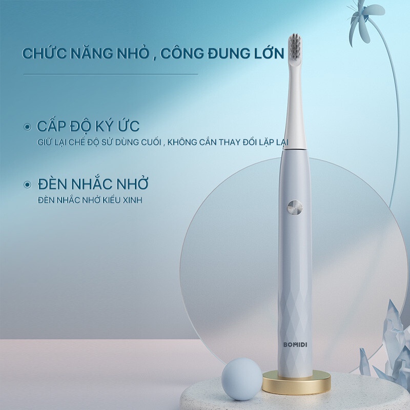 Bàn chải điện Sonic Bomidi T501 Bàn chải điện cao cấp ba chế độ hoạt động