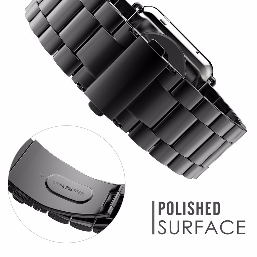 Dây đeo phụ kiện bằng thép không gỉ bền bỉ cho Apple Watch iwatch Serie 5 4 3 2 1 38/42/40/44mm