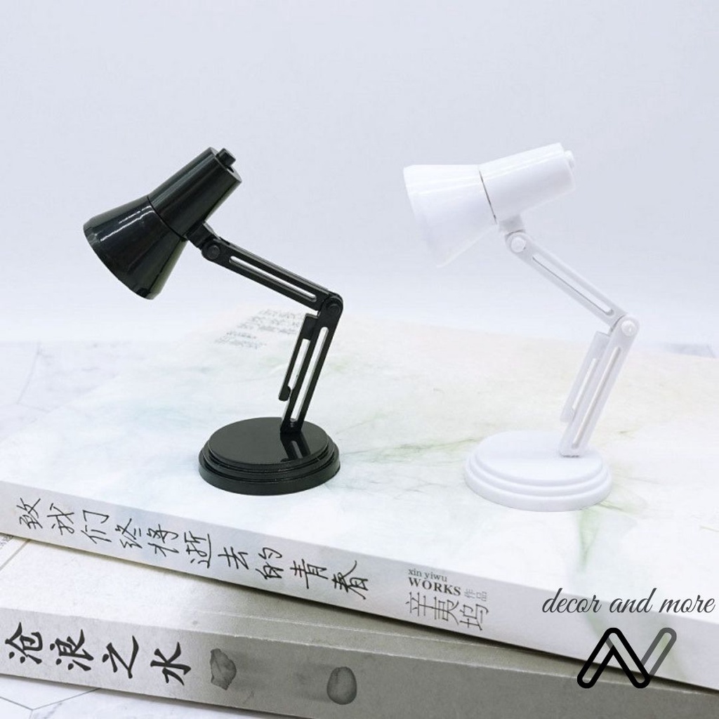 Đèn đọc sách mini bóng led để bàn, kẹp sách xinh xắn, decor bàn học