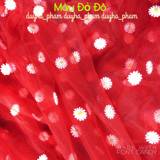 [LOẠI ĐẸP]VẢI LƯỚI THÊU CÚC HỌẠ MI CHẤT MỀM ĐẸP