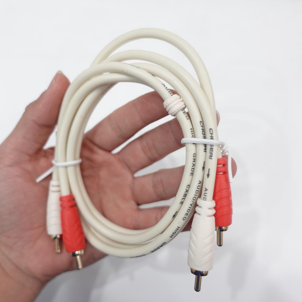 Dây loa AV 2 ra 2 chuẩn xịn, Cáp loa 4 đầu AV hoa sen dài 0.8m 1.8M 3M 5M Cao cấp lõi đồng