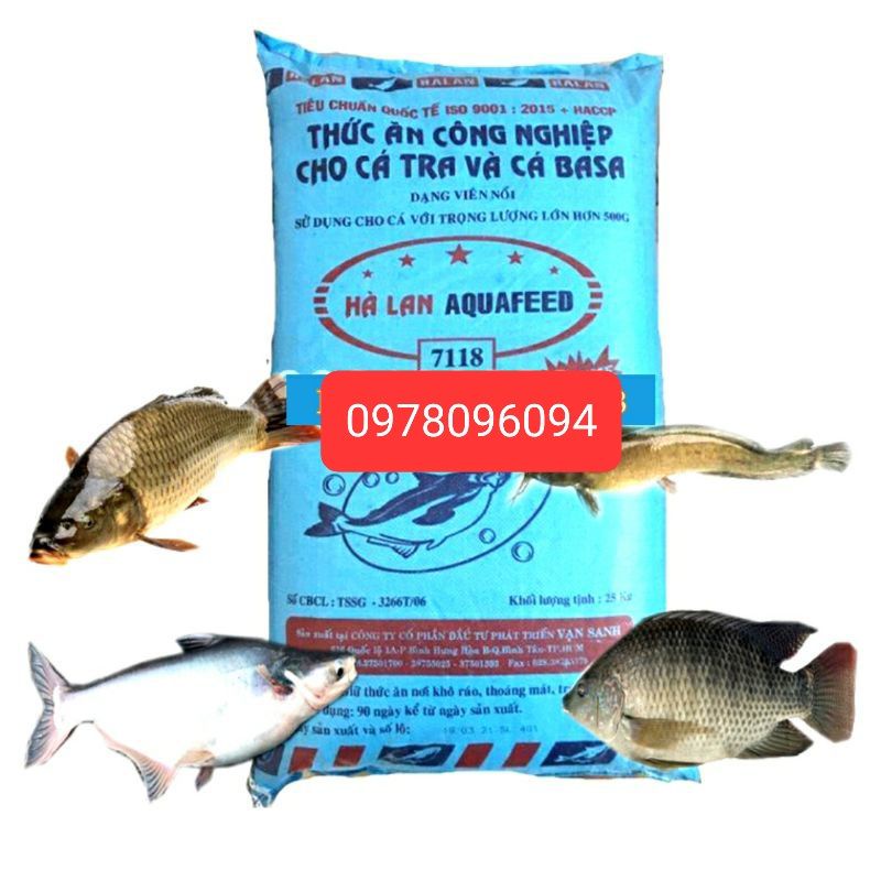 1KG Cám CÁ ăn Hà Lan Aquafeed 7118 20 % ĐẠM làm Mồi câu