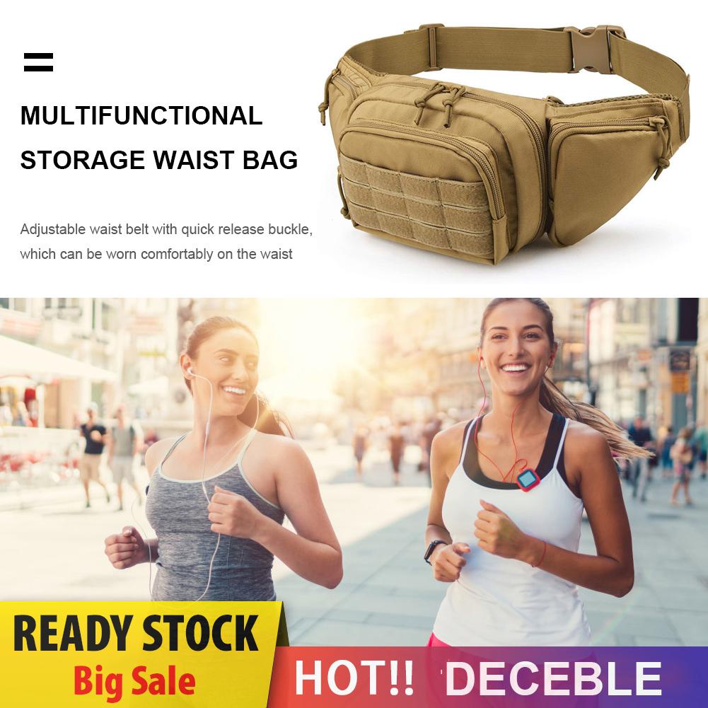 deceble Waterproof Men Waist Bag Outdoor Sports Camping Hiking Oxford Cloth Pouch