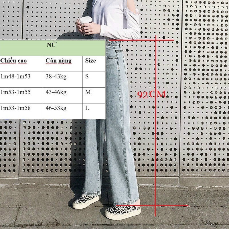 Quần jean  nữ ống rộng suông lưng cao DONNAGIRLS QJ01 | BigBuy360 - bigbuy360.vn