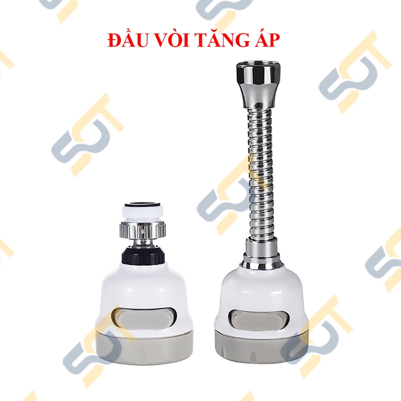 Đầu vòi tăng áp,Đầu vòi tăng áp rửa bát -3 chế độ phun cực mạnh - xoay 360 (ren vặn 22mm)