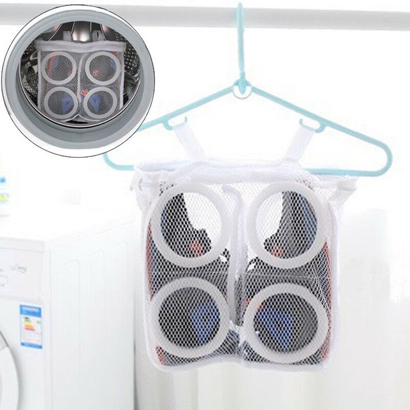 1 Túi Lưới Giặt Giày Chất Liệu Polyester Màu Trắng