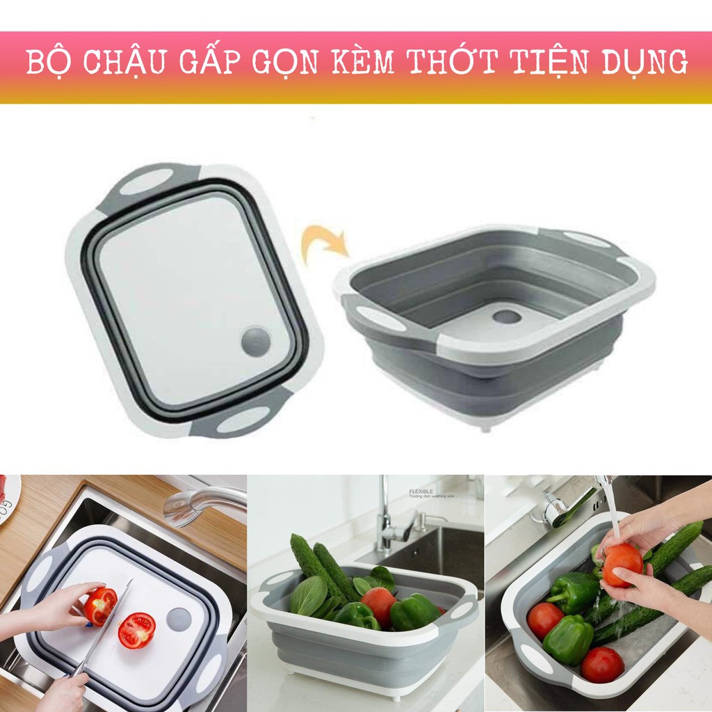 Bộ Thớt Kèm Chậu Gấp Gọn Đa Năng