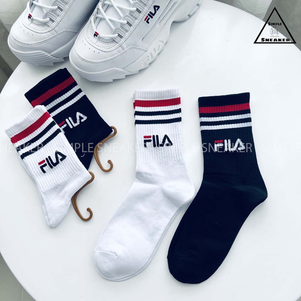 Tất Fila Cao Cổ Hàn Quốc 🔥FREESHIP🔥 Vớ Cổ Cao Nam Nữ Unisex Cao Cấp Chất Dầy Dặn Chống Hôi Chân