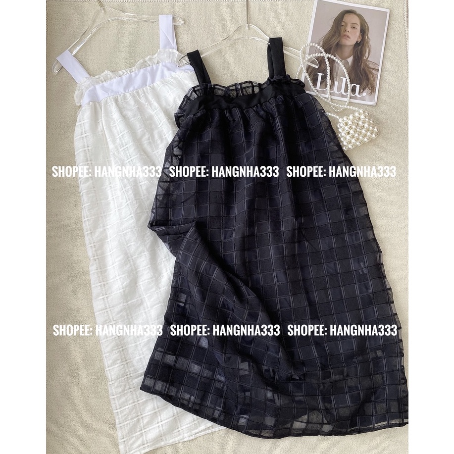 NEW | Đầm hai dây bản to chất tơ lụa form babydoll 2 LỚP siêu xinh Ulzzang