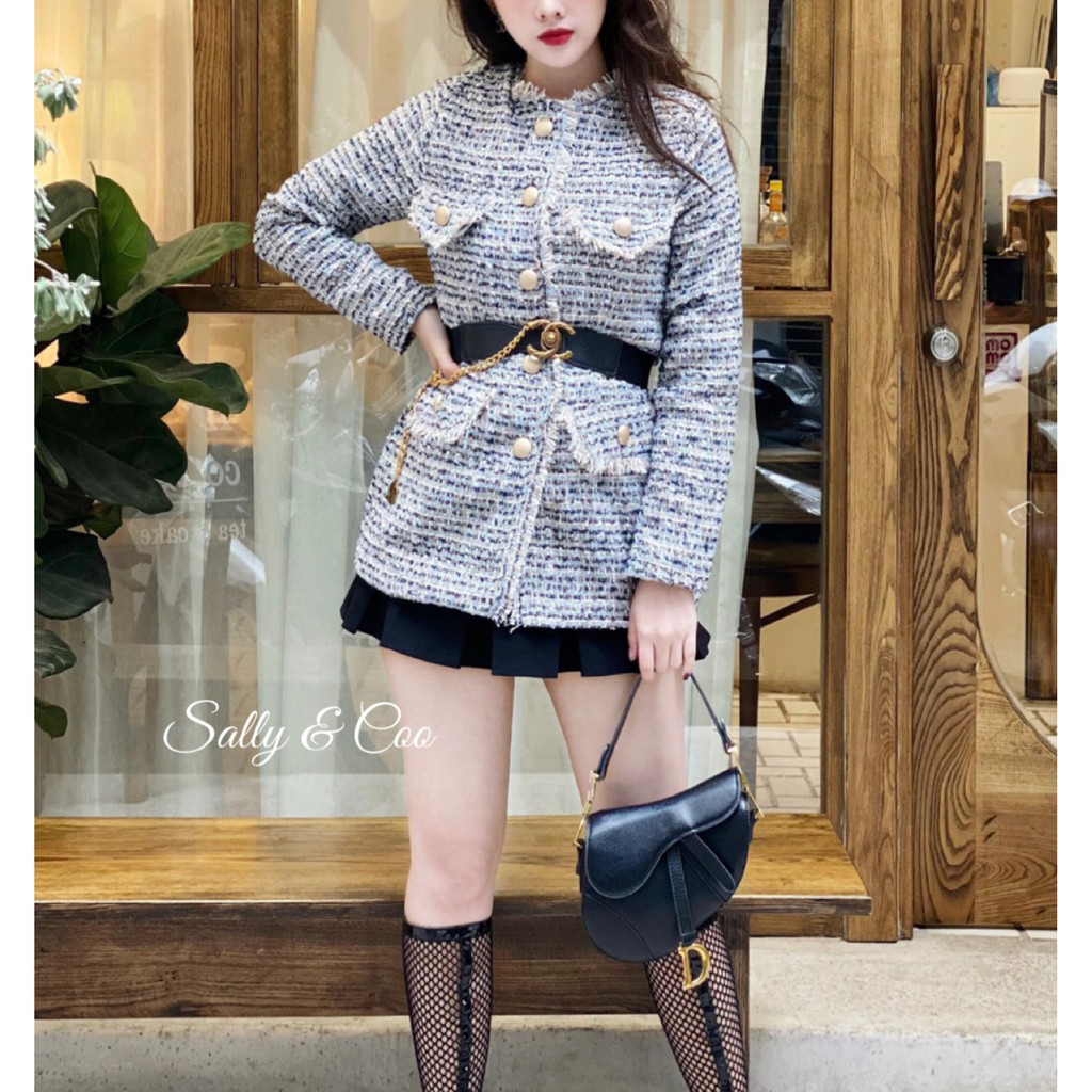 Áo khoác dạ tweed cực sang