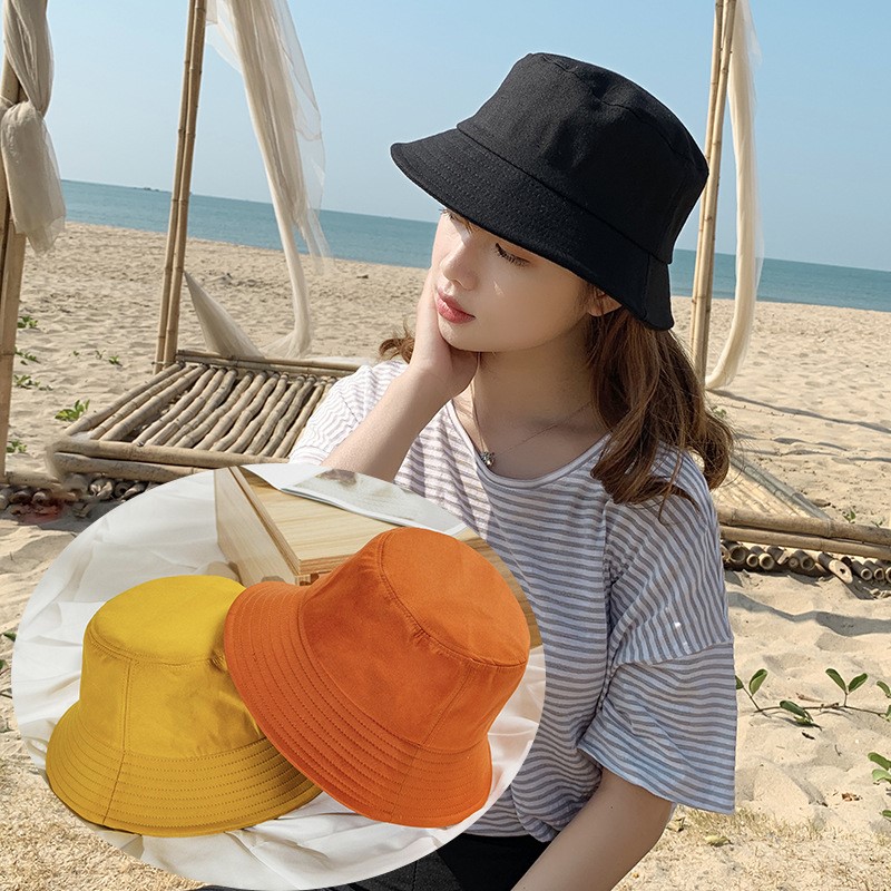 Nón bucket tròn vành hai mặt [Mua 1 được 2] Mũ bucket trơn nhiều màu phong cách Ulzzang Unisex