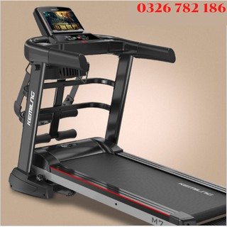Máy chạy bộ điện tập gym thể dục tại nhà đa chức năng bản cao cấp có chức năng rung, gập bụng Kemilng M7