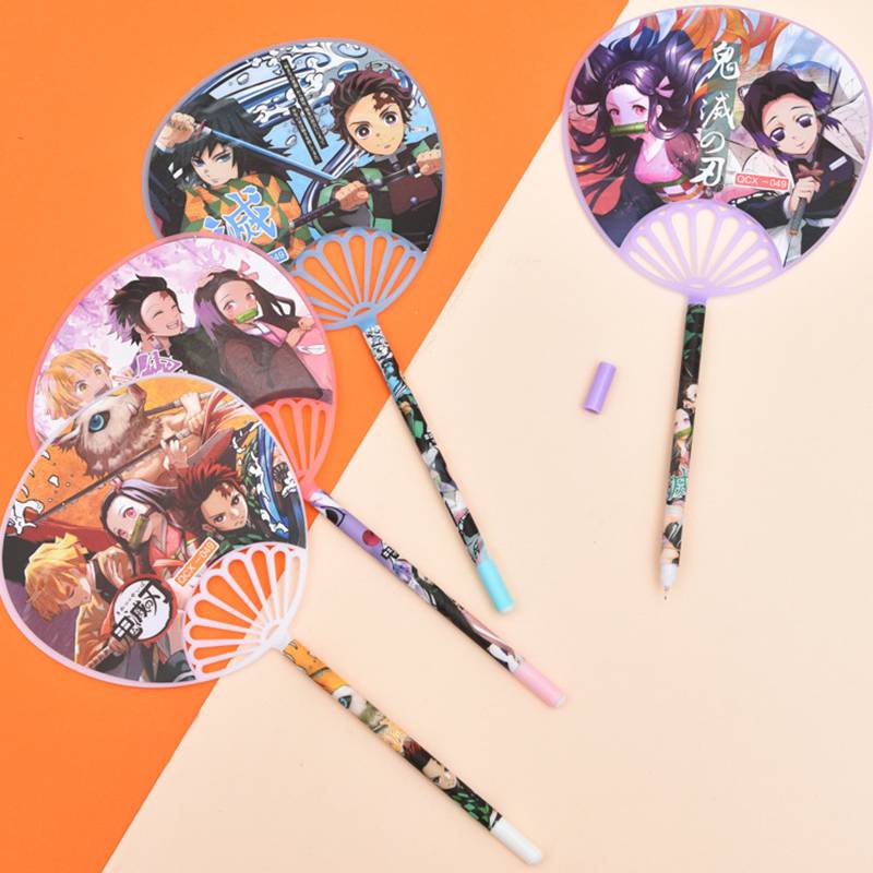 bút hoạt hình bút dễ thương bút kute viết gel 4 Pcs Anime Demon Slayer Kimetsu no Yaiba Kamado Tanjirou Nezuko Gel Pen Lovely Funny pen 0.5mm Blue Ink For School Stationery Office Writing kids Stationery Gift Tomioka Giyuu