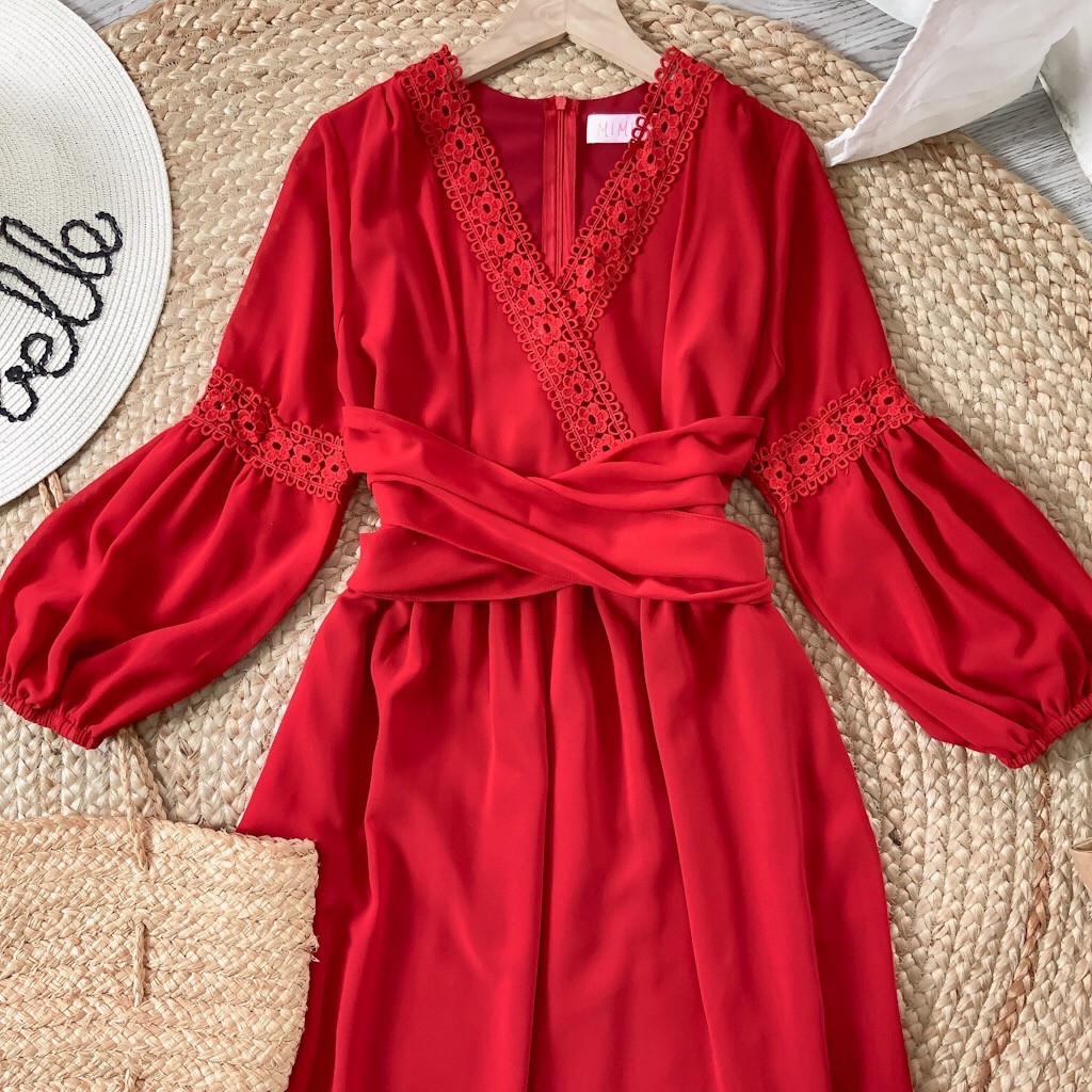 Đầm Maxi tay dài, viền ren, đầm đi biển, chụp hình cưới, kỷ yếu là xuất sắc VINTAGE STORE | BigBuy360 - bigbuy360.vn