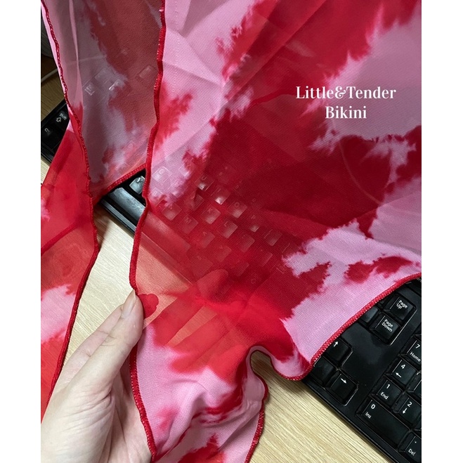 {Kèm ảnh thật} Set bikini 3 món loang đỏ sexy