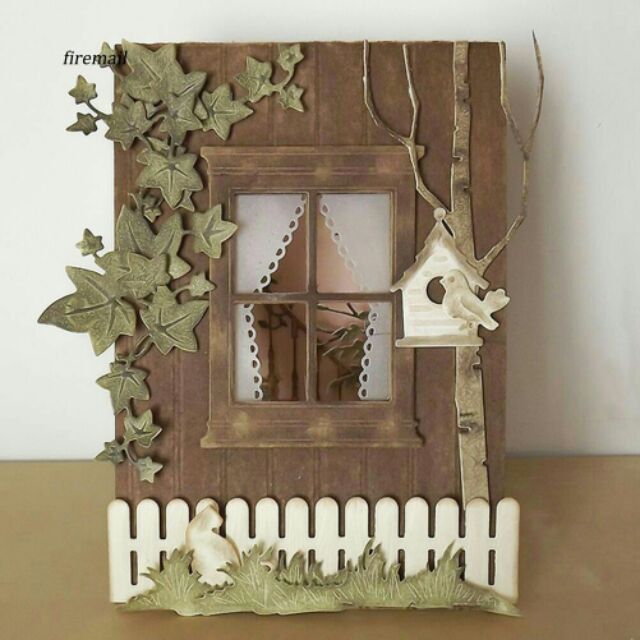 Túi 5 lá giấy lớn cắt sẵn  Trang trí thiệp, scrapbook, sổ