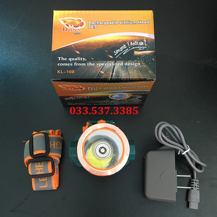 Đèn pin đeo đầu siêu sáng, đèn đội đầu KL 108