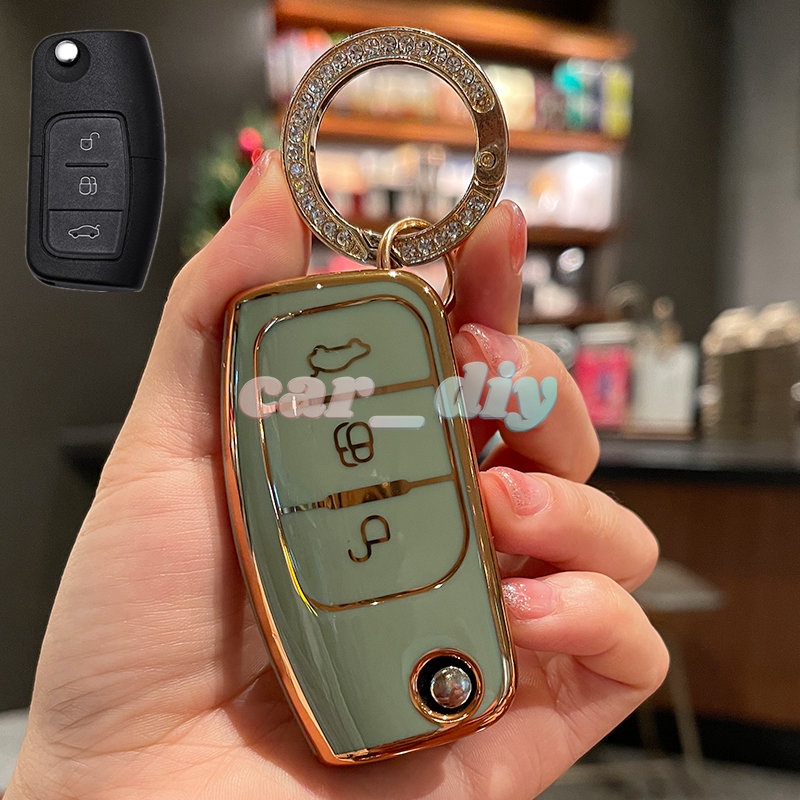 Vỏ TPU Bảo Vệ Chìa Khóa Điều Khiển Từ Xa Cho Xe Hơi Ford Fiesta Focus 2 Ecosport Kuga Escape Falcon B-Max C-Max Eco