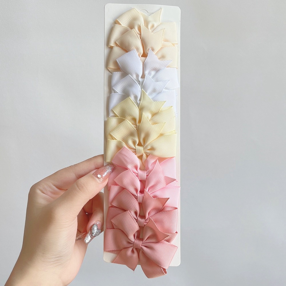 RainBow Bows Set 10 Kẹp Tóc Nơ Xinh Xắn Cho Bé Gái