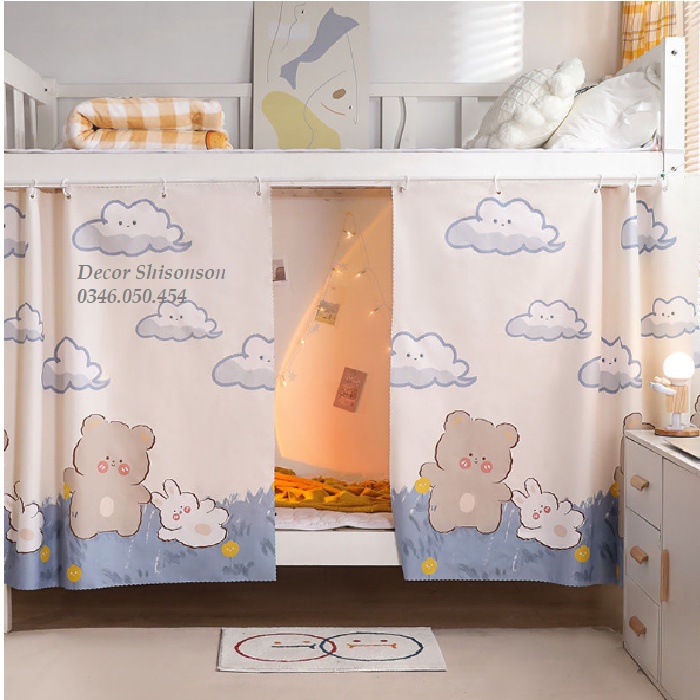 Rèm giường ký túc xá, rèm giường tầng 80cm-90cm mẫu sáng dành cho nữ