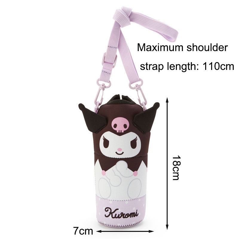 Túi Đeo Vai Đựng Bình Nước Kuromi Kích Thước 18cm Có Dây Đeo Vai