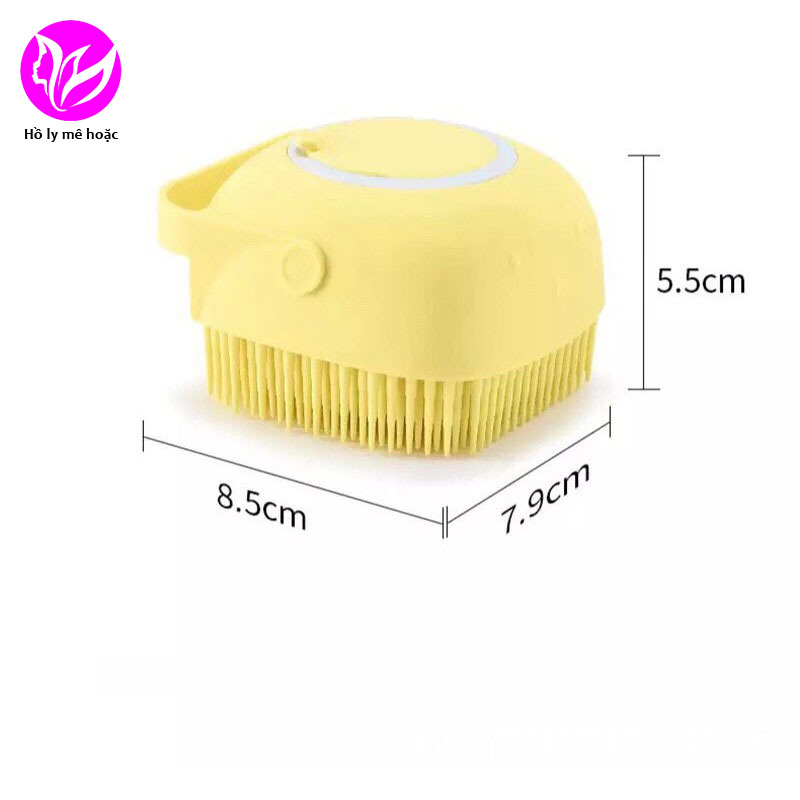 Bàn chải tắm silicon tạo bọt mềm mại, gội đầu, tẩy da chết, massage cơ thể, phù hợp cho bé yêu