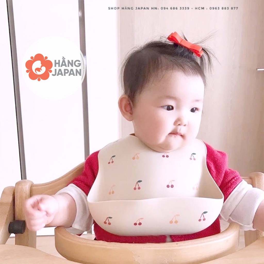 Yếm ăn dặm Silicone Kamimi xuất hàn họa tiết xinh xắn đắng yêu cho bé