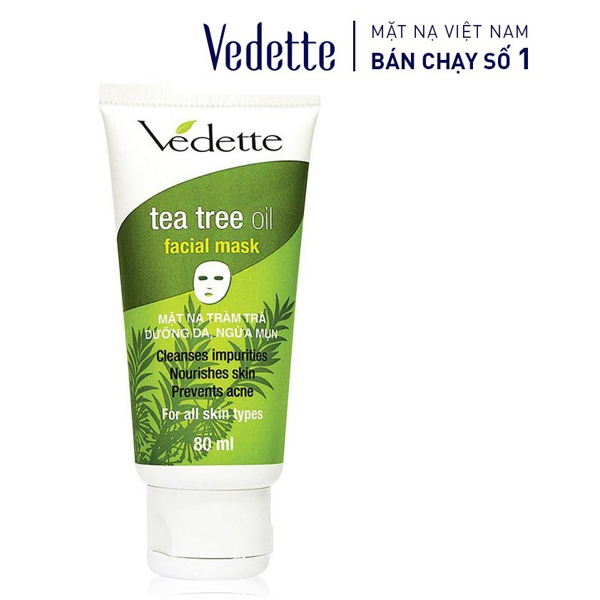 Mặt Nạ Đất Sét Tràm Trà 80ml Tea Tree Oil VEDETTE - NGỪA MỤN VÀ THANH LỌC DA - TP03009005424