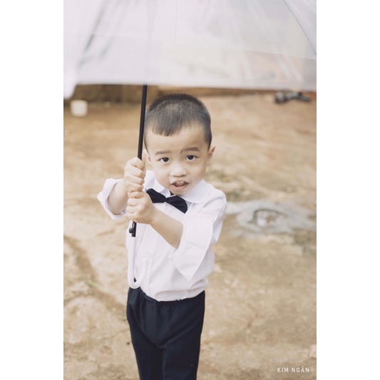 Sét áo somi quần đen cho bé 1 tuổi