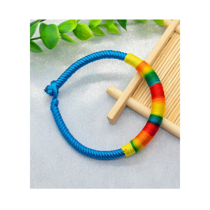 Vòng chỉ đỏ Tây Tạng bện kiểm cầu vồng CD32