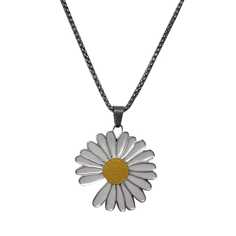 GD Kwon Ji Long Daisy Necklace Sun hoa pmo phản chiến sét hoa cúc nhỏ huy hiệu Mặt dây chuyền mặt dây chuyền nam nữ