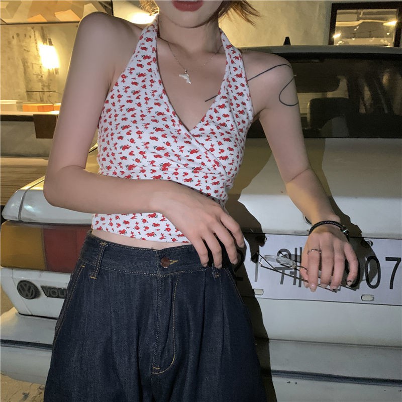 Áo Hai Dây Cổ Chữ V In Hoa Thời Trang Mùa Hè Quyến Rũ Cho Nữ | BigBuy360 - bigbuy360.vn