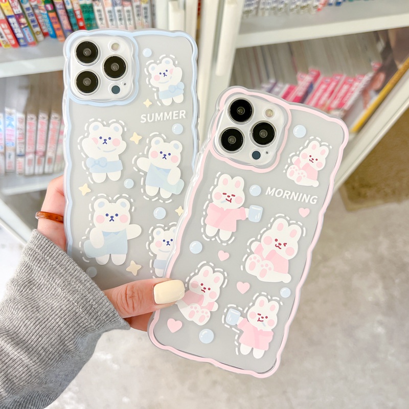 Ốp Điện Thoại Silicon In Hình Thỏ Hoạt Hình Cho Iphone 13Pro 12Promax 11 6 7 8 xs 14