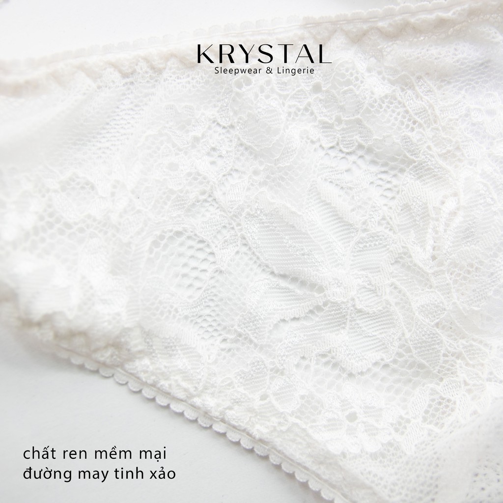 Bộ đồ lót ren không gọng mút vừa nâng ngực màu trắng basic KRYSTAL Bralette Basic KB12 | BigBuy360 - bigbuy360.vn