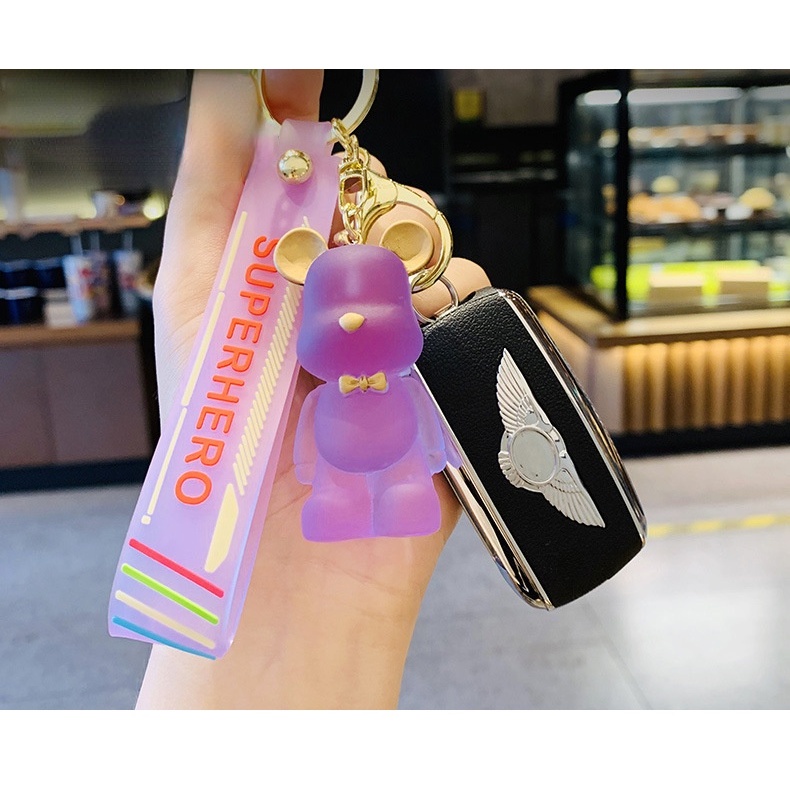 Móc Khoá Gấu Pha Lê Hoạt Hình Dễ Thương Treo Balo, Túi Xách