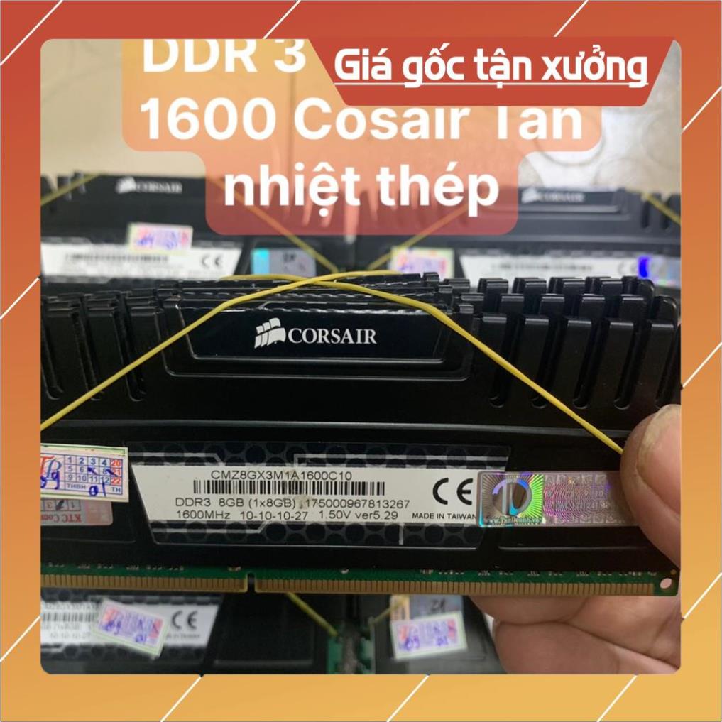 RAM - DDR3 - 8G - Bus 1600 Hiệu COSAIR Tản Nhiệt Thép Bản To Chuẩn - Vi Tính Bắc Hải
