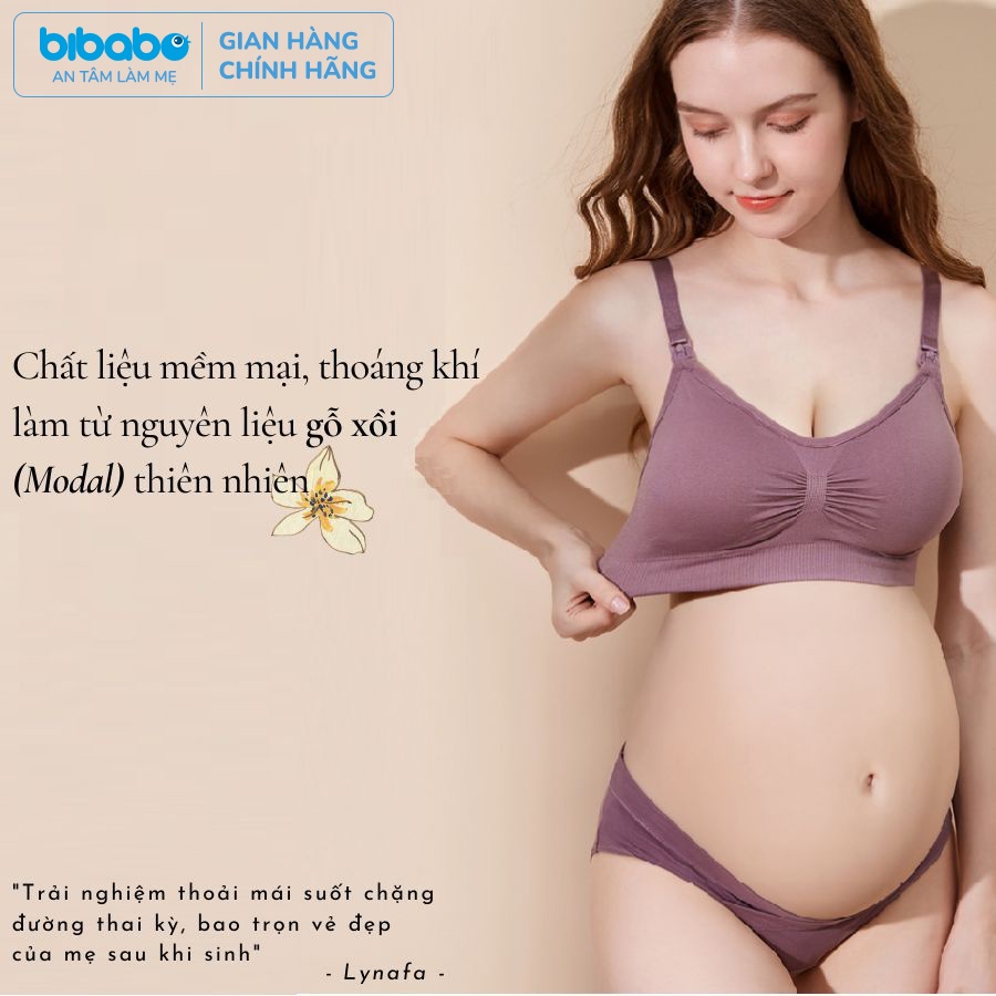 Áo lót bầu , áo ngực cho con bú Mer không gọng mút mỏng dáng bra chống chảy xệ Lynafa